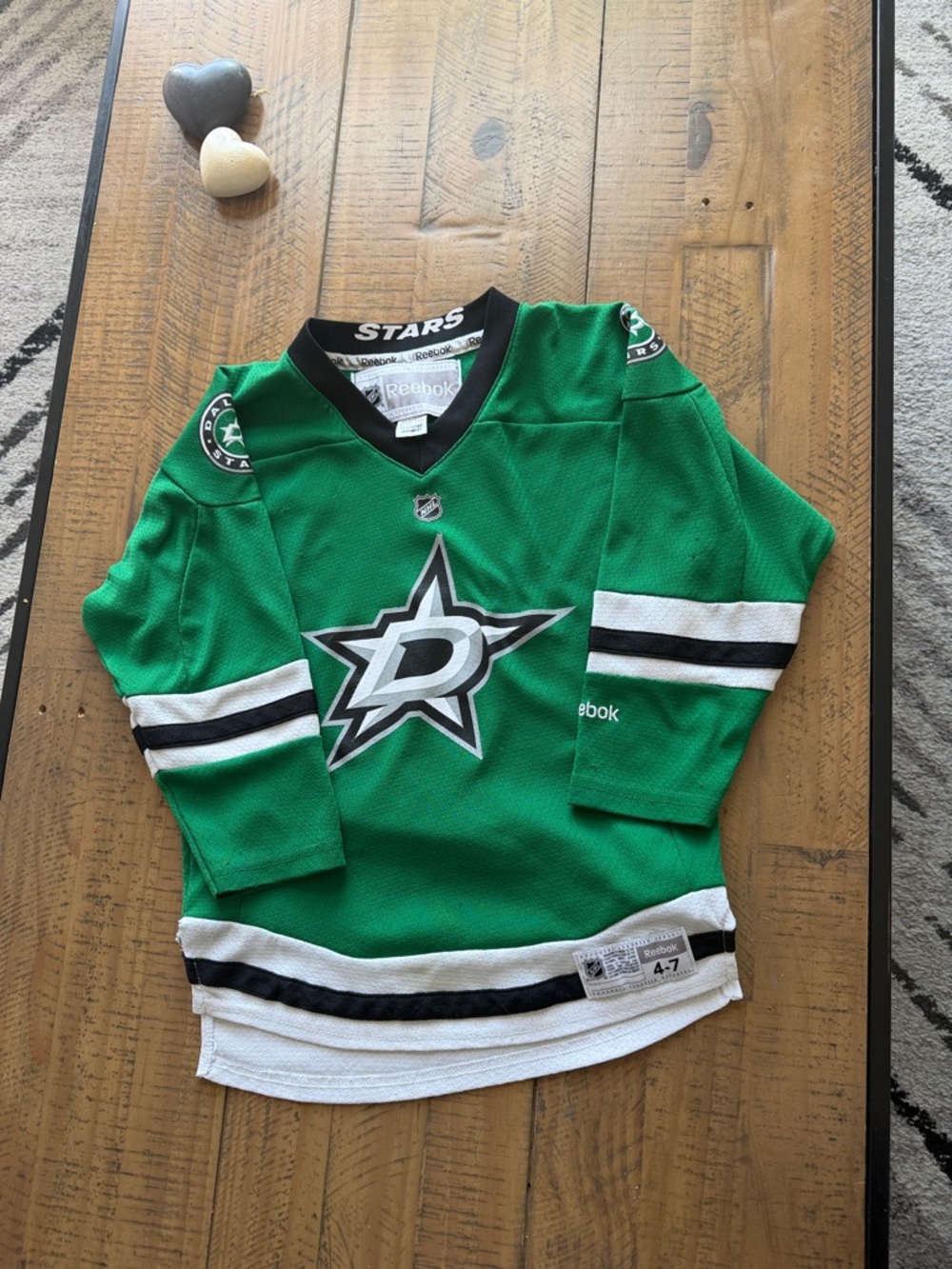 Reebok Kids' Dallas Stars Green & White Hockey Jersey